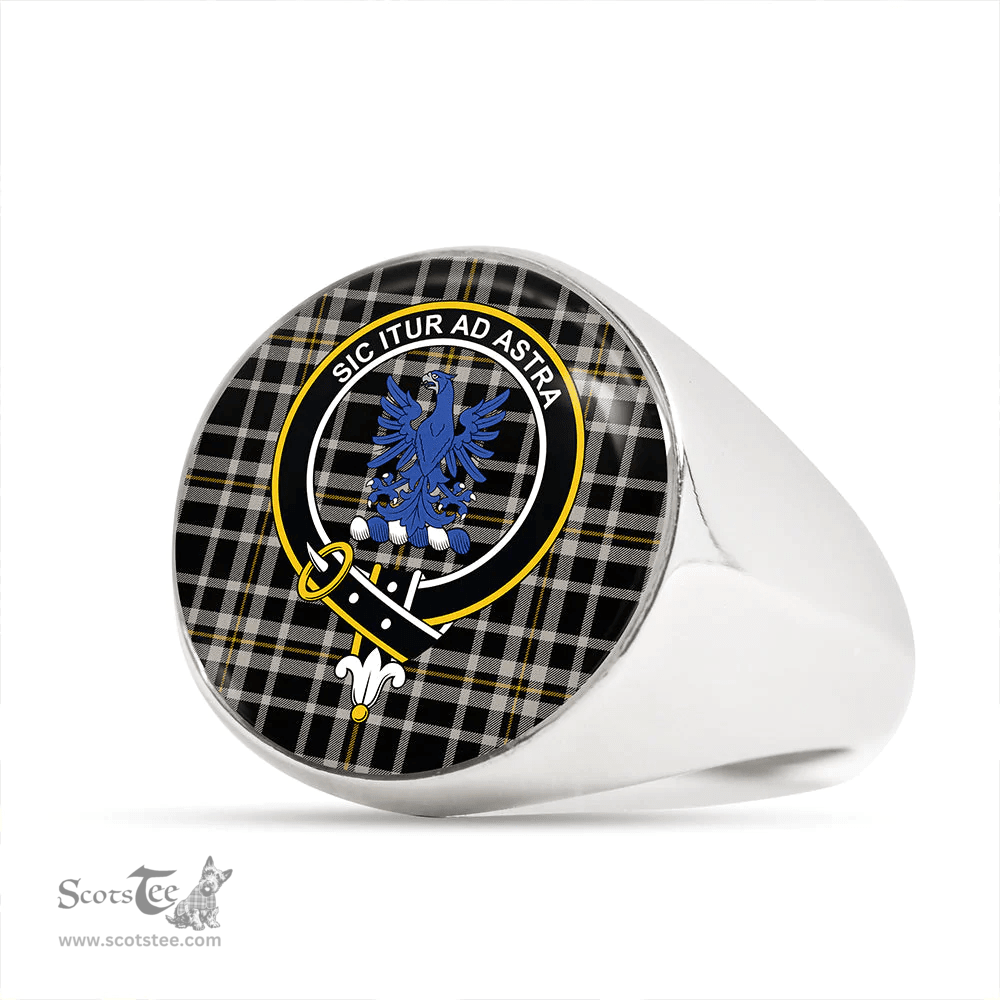 Scottish Ochterlony (Auchterlony) Ancient Clan Tartan Ring - Crest Classic Scottish Plaid Tartan Plaid