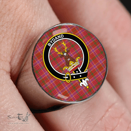 Scottish Huntly District (Marchioness of Huntly) Ancient Clan Tartan Ring - Crest Classic Scottish Plaid Tartan Plaid
