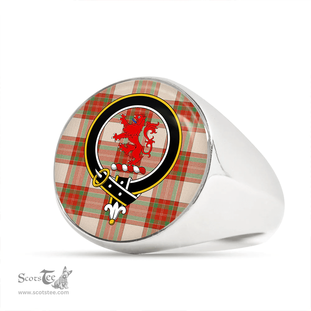 Scottish MacBrair Dress Weathered Clan Tartan Ring - Crest Classic Scottish Plaid Tartan Plaid