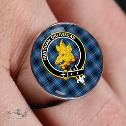 Scottish MacIver of Strome Ancient Clan Tartan Ring - Crest Classic Scottish Plaid Tartan Plaid