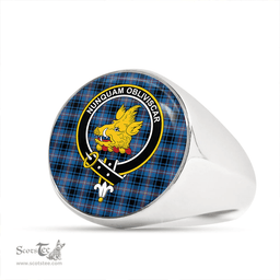 Scottish MacIver of Strome Ancient Clan Tartan Ring - Crest Classic Scottish Plaid Tartan Plaid