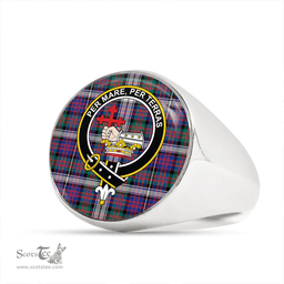 Scottish MacDonald Dress Dance (Donald Dress Dance) Clan Tartan Ring - Crest Classic Scottish Plaid Tartan Plaid