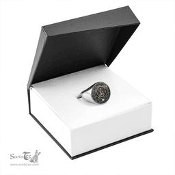 Scottish Lyon ((Liall/Lyall/Lyle) Weathered Clan Tartan Ring - Crest Classic Scottish Plaid Tartan Plaid