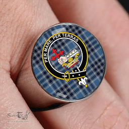 Scottish MacDonald Lord of the Isles Hunting Blue (Donald Lord of the Isles Hunting Blue) Modern Clan Tartan Ring - Crest Classic Scottish Plaid Tartan Plaid
