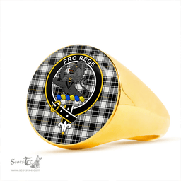 Scottish MacFie of Colonsay Dress (MacPhee of Colonsay Dress) Ancient Clan Tartan Ring - Crest Classic Scottish Plaid Tartan Plaid
