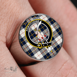 Scottish MacRae of Conchra Modern Clan Tartan Ring - Crest Classic Scottish Plaid Tartan Plaid