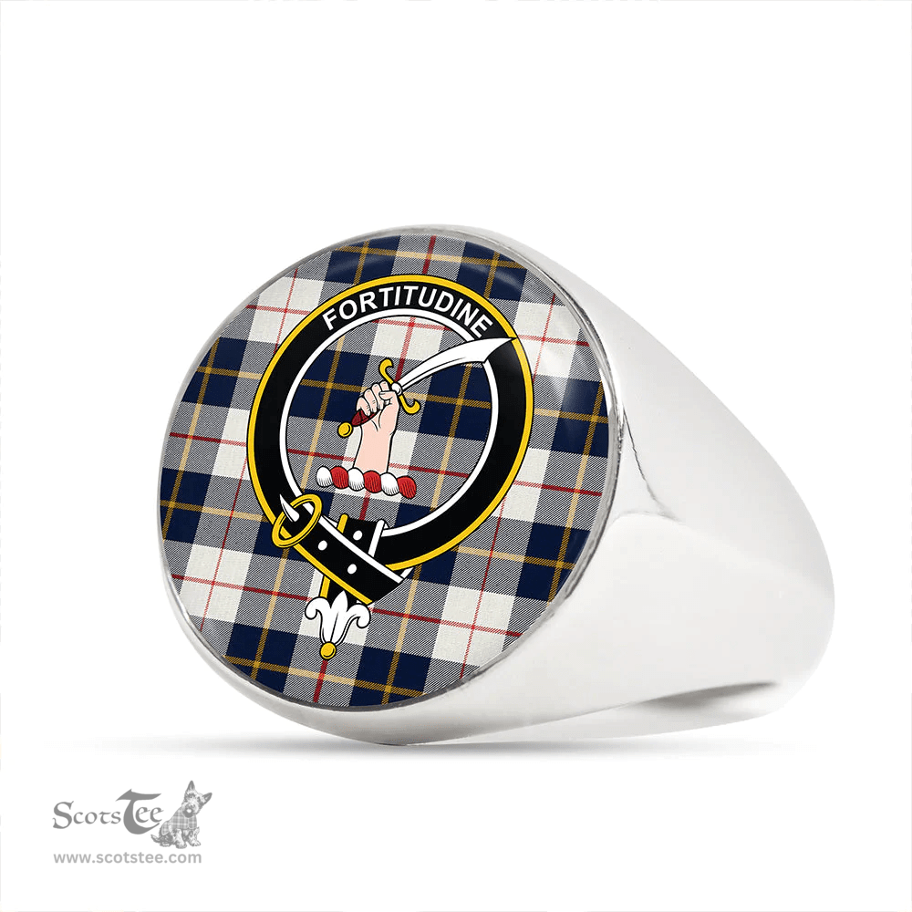 Scottish MacRae of Conchra Modern Clan Tartan Ring - Crest Classic Scottish Plaid Tartan Plaid