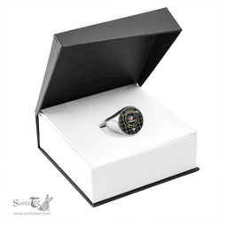 Scottish MacNeil of Barra (MacNeil/MacNeill) Modern Clan Tartan Ring - Crest Classic Scottish Plaid Tartan Plaid