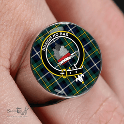 Scottish MacNeil of Barra (MacNeil/MacNeill) Modern Clan Tartan Ring - Crest Classic Scottish Plaid Tartan Plaid