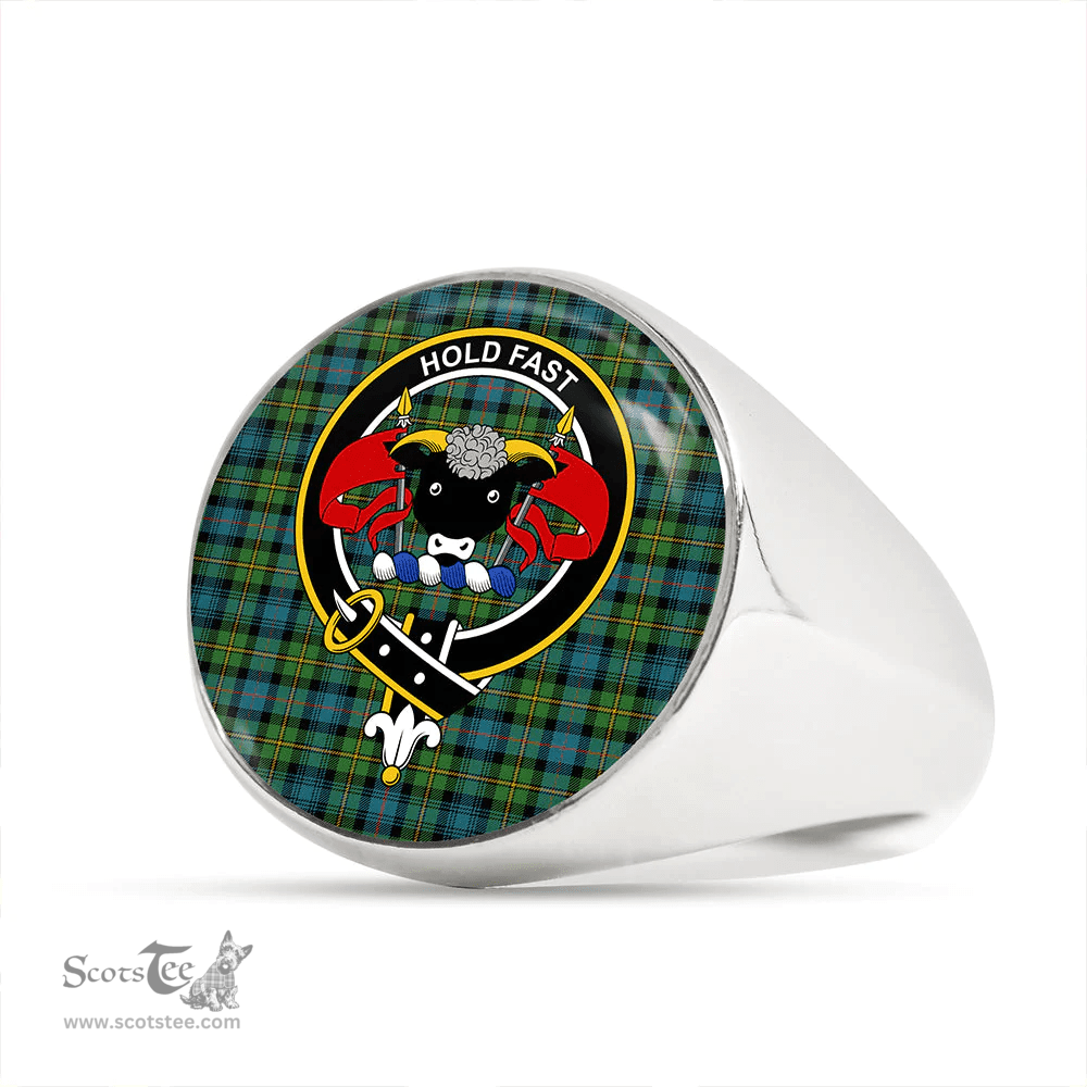 Scottish MacLeod of Skye Ancient Clan Tartan Ring - Crest Classic Scottish Plaid Tartan Plaid
