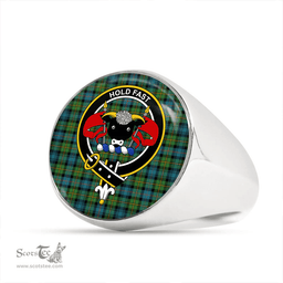 Scottish MacLeod of Skye Ancient Clan Tartan Ring - Crest Classic Scottish Plaid Tartan Plaid