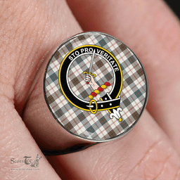 Scottish Guthrie Dress Weathered Clan Tartan Ring - Crest Classic Scottish Plaid Tartan Plaid
