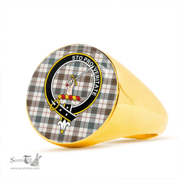 Scottish Guthrie Dress Weathered Clan Tartan Ring - Crest Classic Scottish Plaid Tartan Plaid