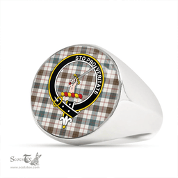 Scottish Guthrie Dress Weathered Clan Tartan Ring - Crest Classic Scottish Plaid Tartan Plaid