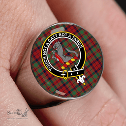 Scottish MacBean of Tomatin (MacBain of Tomatin) Modern Clan Tartan Ring - Crest Classic Scottish Plaid Tartan Plaid