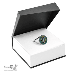 Scottish Lumsden Hunting (Lumsden Green) Ancient Clan Tartan Ring - Crest Classic Scottish Plaid Tartan Plaid