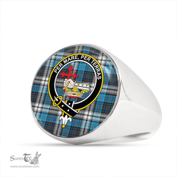 Scottish MacDonald Dress Muted Blue Special (Donald Dress Muted Blue Special) Modern Clan Tartan Ring - Crest Classic Scottish Plaid Tartan Plaid