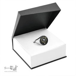 Scottish Murray of Atholl (Murray) Modern Clan Tartan Ring - Crest Classic Scottish Plaid Tartan Plaid