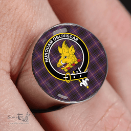 Scottish MacIver of Strome Weathered Clan Tartan Ring - Crest Classic Scottish Plaid Tartan Plaid