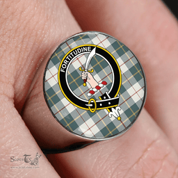 Scottish MacRae of Conchra Weathered Clan Tartan Ring - Crest Classic Scottish Plaid Tartan Plaid