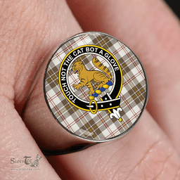 Scottish MacPherson Dress Blue Weathered Clan Tartan Ring - Crest Classic Scottish Plaid Tartan Plaid