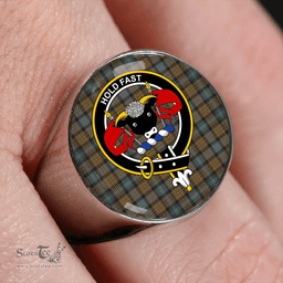 Scottish MacLeod of Skye Weathered Clan Tartan Ring - Crest Classic Scottish Plaid Tartan Plaid