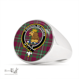 Scottish MacGregor Hunting (Gregor Hunting) Modern Clan Tartan Ring - Crest Classic Scottish Plaid Tartan Plaid