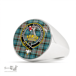 Scottish Paisley District (Drennan District) Clan Tartan Ring - Crest Classic Scottish Plaid Tartan Plaid