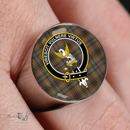 Scottish Stewart Hunting Weathered Clan Tartan Ring - Crest Classic Scottish Plaid Tartan Plaid