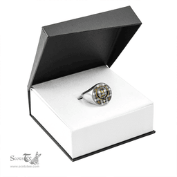Scottish Stewart Dress Ancient Clan Tartan Ring - Crest Classic Scottish Plaid Tartan Plaid