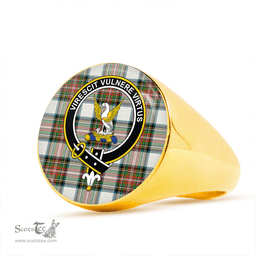 Scottish Stewart Dress Ancient Clan Tartan Ring - Crest Classic Scottish Plaid Tartan Plaid