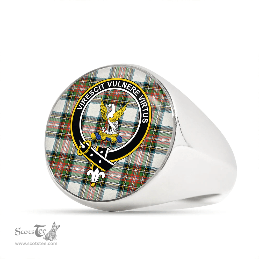 Scottish Stewart Dress Ancient Clan Tartan Ring - Crest Classic Scottish Plaid Tartan Plaid
