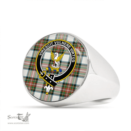 Scottish Stewart Dress Ancient Clan Tartan Ring - Crest Classic Scottish Plaid Tartan Plaid