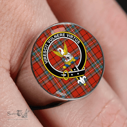 Scottish Stewart of Galloway #2 Ancient Clan Tartan Ring - Crest Classic Scottish Plaid Tartan Plaid