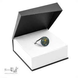 Scottish Sinclair of Ulster Ancient Clan Tartan Ring - Crest Classic Scottish Plaid Tartan Plaid