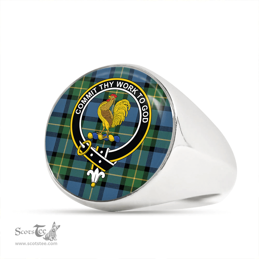 Scottish Sinclair of Ulster Ancient Clan Tartan Ring - Crest Classic Scottish Plaid Tartan Plaid