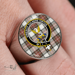 Scottish Stewart Dress Weathered Clan Tartan Ring - Crest Classic Scottish Plaid Tartan Plaid