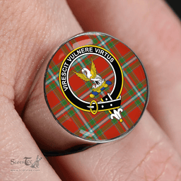 Scottish Stewart of Fingask #2 Ancient Clan Tartan Ring - Crest Classic Scottish Plaid Tartan Plaid