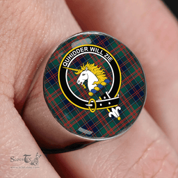 Scottish Stewart of Appin Hunting Modern Clan Tartan Ring - Crest Classic Scottish Plaid Tartan Plaid