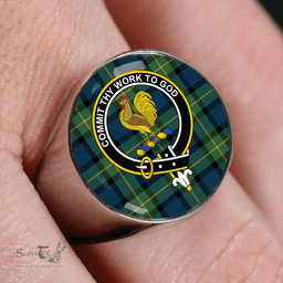 Scottish Sinclair of Ulster Modern Clan Tartan Ring - Crest Classic Scottish Plaid Tartan Plaid