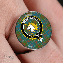 Scottish Stewart of Appin Hunting Ancient Clan Tartan Ring - Crest Classic Scottish Plaid Tartan Plaid