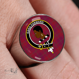 Scottish Stirling of Keir Modern Clan Tartan Ring - Crest Classic Scottish Plaid Tartan Plaid