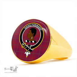 Scottish Stirling of Keir Modern Clan Tartan Ring - Crest Classic Scottish Plaid Tartan Plaid