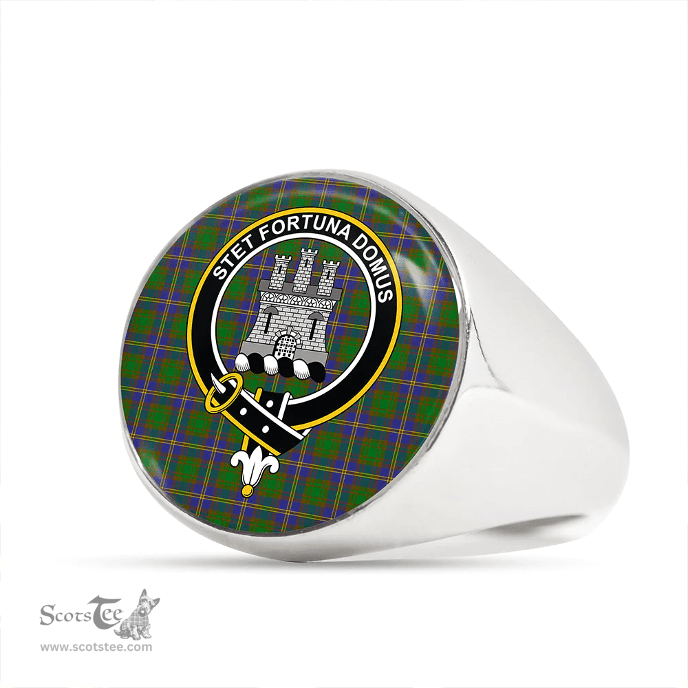 Scottish Strange of Balkaskie Clan Tartan Ring - Crest Classic Scottish Plaid Tartan Plaid