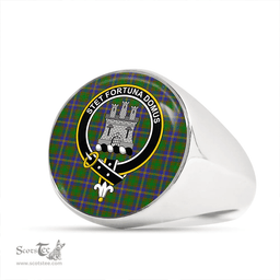 Scottish Strange of Balkaskie Clan Tartan Ring - Crest Classic Scottish Plaid Tartan Plaid