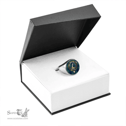 Scottish Wallace Blue (Wallas Blue) Modern Clan Tartan Ring - Crest Classic Scottish Plaid Tartan Plaid