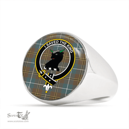 Scottish Turnbull Hunting Weathered Clan Tartan Ring - Crest Classic Scottish Plaid Tartan Plaid