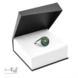 Scottish Urquhart White Lines (Urquhart Ancient) Ancient Clan Tartan Ring - Crest Classic Scottish Plaid Tartan Plaid