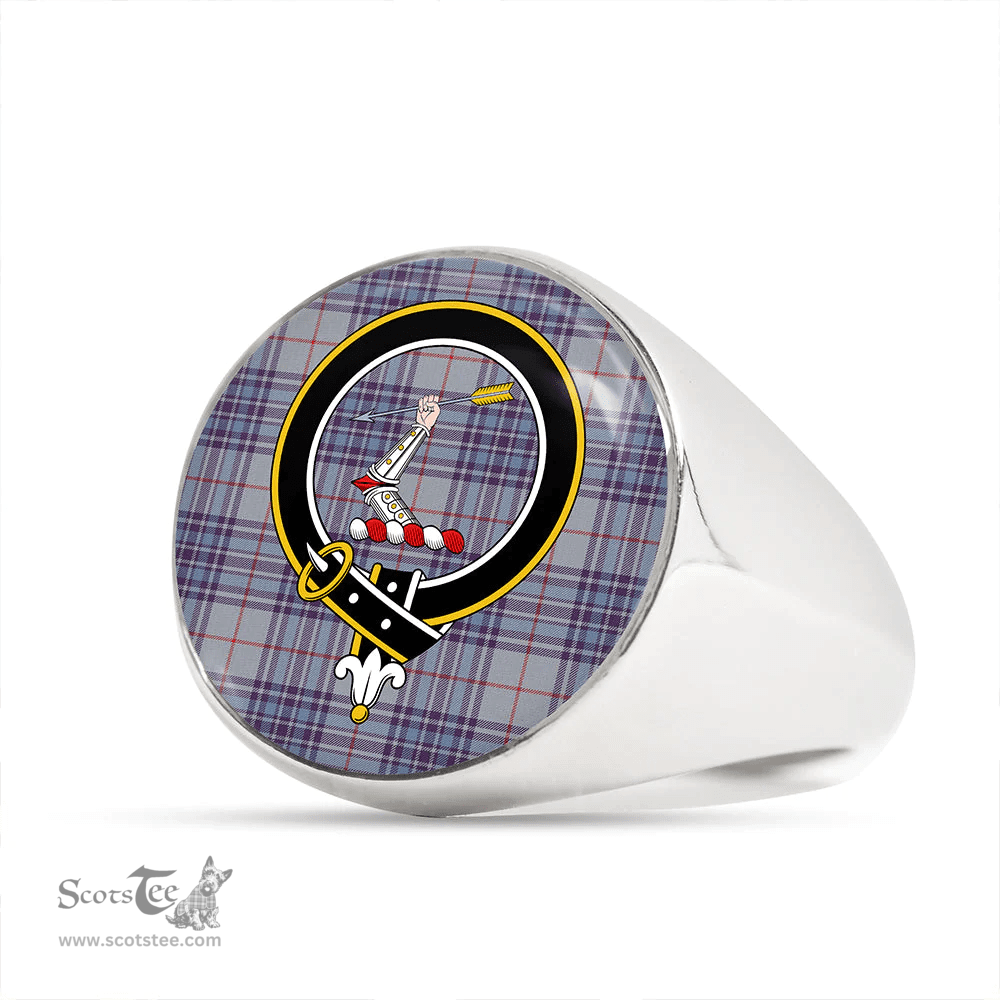 Scottish Thorburn USA (Thurburn USA) Weathered Clan Tartan Ring - Crest Classic Scottish Plaid Tartan Plaid