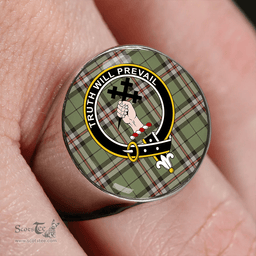 Scottish Thomson Camel #2 (Thompson Camel #2) Weathered Clan Tartan Ring - Crest Classic Scottish Plaid Tartan Plaid